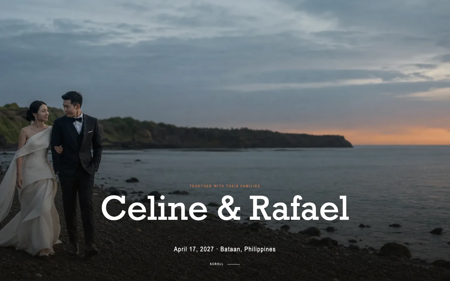 Celine & Rafael showcase photograph in a desktop frame